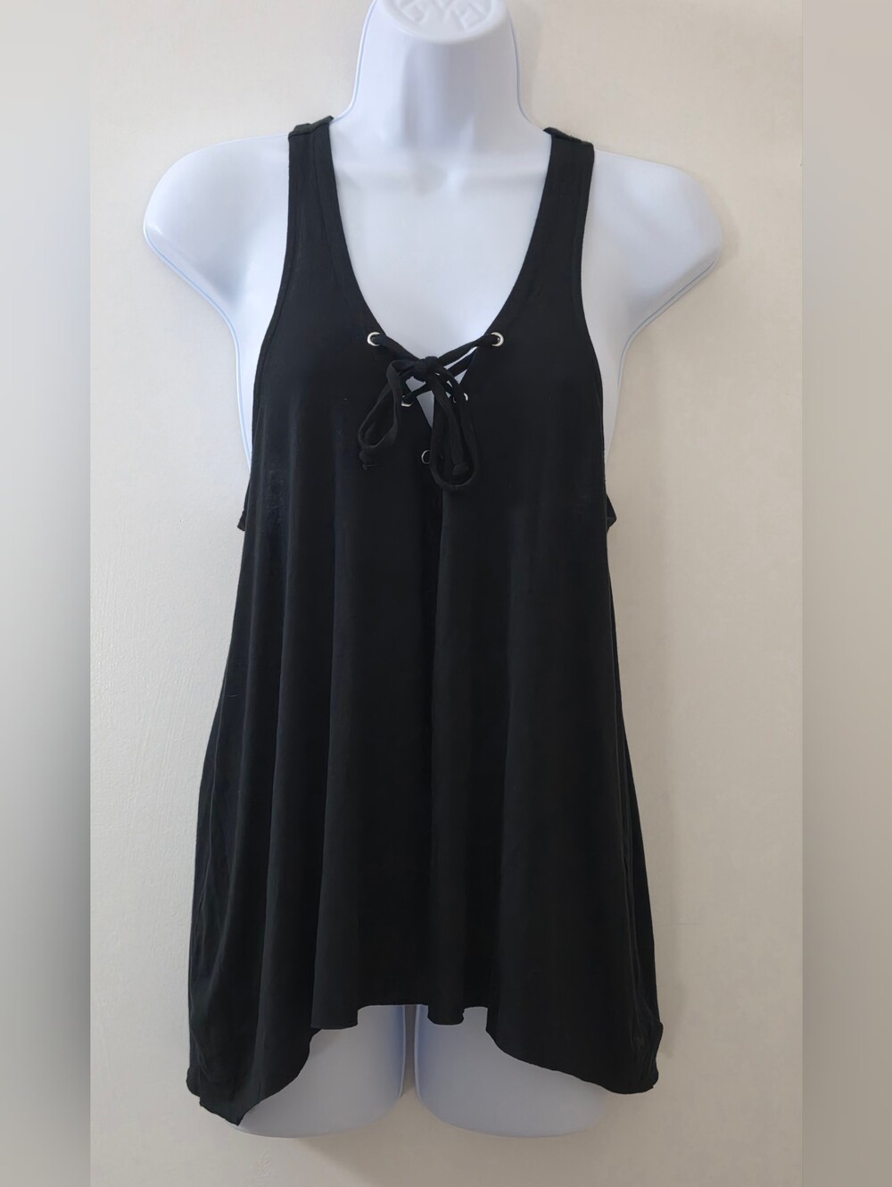 PINK Victoria's Secret Black Lace-Up Swing Tank